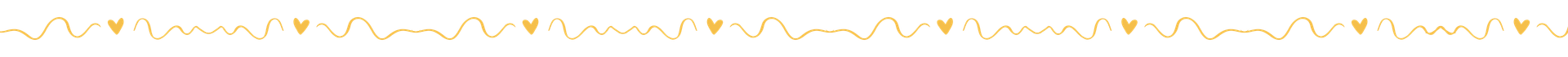 A decorative horizontal page divider featuring a repeating pattern of hand-drawn yellow wavy lines punctuated by small yellow hearts on a white background.